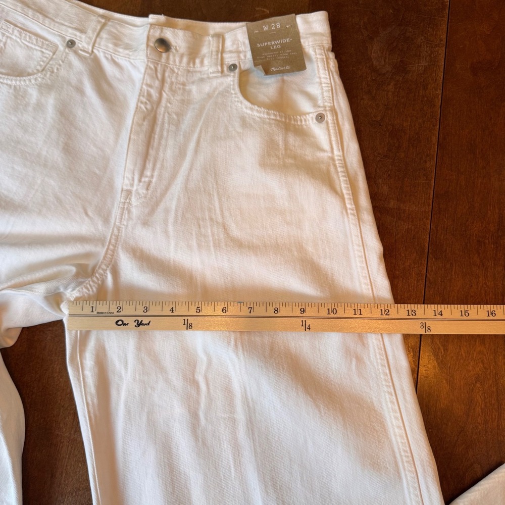 Madewell Jeans Women 28 White Superwide-Leg High-Rise Full-Length Cotton NS899 - Picture 8 of 12